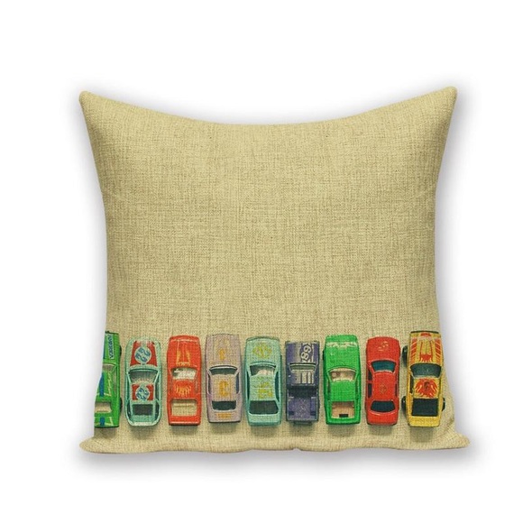 Okie Dokie Fun Other - Nostalgic Race Cars  Pillow Cover